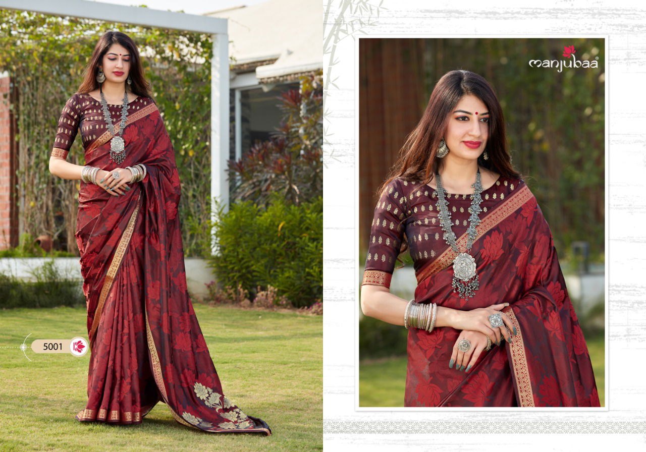 Manjubaa Mahilam Silk Latest Fancy Festive Wear Designer 
 Banarsi Soft Silk Saree Collection
